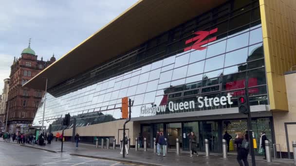 Queen Street Station Glasgow Glasgow Vereinigtes Königreich Oktober 2022 — Stockvideo