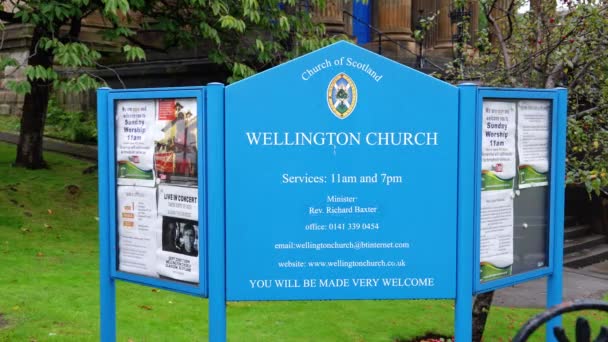Wellington Templom Glasgow Ban Glasgow Egyesült Királyság Október 2022 — Stock videók