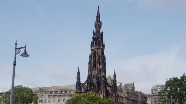 Μνημείο Της Σκωτίας Στο Κέντρο Της Πόλης Του Εδιμβούργου Edinburgh — Αρχείο Βίντεο