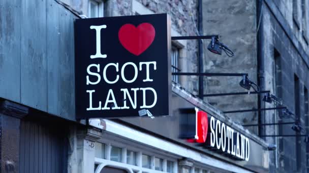 Αγαπώ Σκωτία Κατάστημα Στο Εδιμβούργο Edinburgh Ηνωμένο Βασίλειο Οκτωβρίου 2022 — Αρχείο Βίντεο