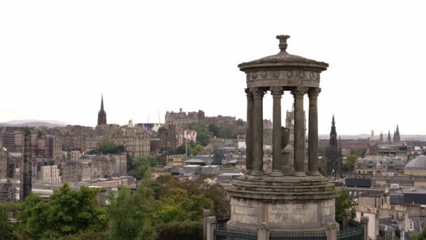 Mémorial Dugald Stewart Sur Calton Hill Édimbourg Edinburgh Royaume Uni — Video