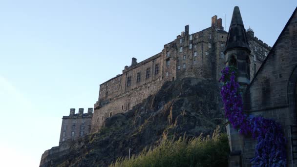 Edinburgh Castle Top Castle Hill Edinburgh United Kingdom October 2022 — Stock Video