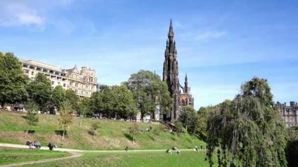 Schottisches Monument Stadtzentrum Von Edinburgh Edinburgh Vereinigtes Königreich Oktober 2022 — Stockvideo