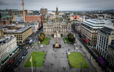 George Meydanı, Glasgow 'dan gökyüzü görüntüsü - seyahat fotoğrafçılığı