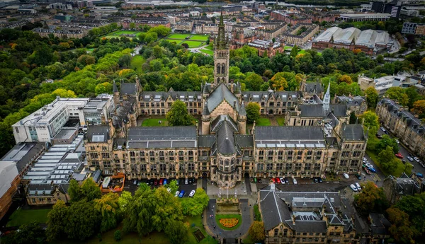 Universidade Glasgow Cima Vista Aérea Fotografia Viagem — Fotografia de Stock