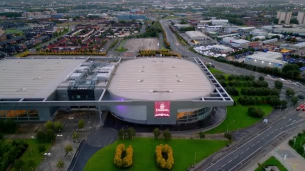 Emirates Arena Глазго Вечером Сверху Glasgow United Kingdom Октябрь 2022 — стоковое видео