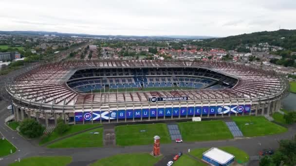 Estadio Murrayfield Edimburgo Desde Arriba Vista Aérea Edimburgo Reino Unido — Vídeo de stock
