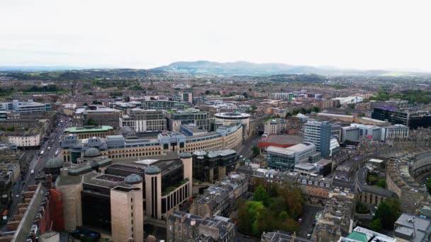 Vista Aérea Sobre Cidade Edimburgo Fotografia Viagem — Vídeo de Stock