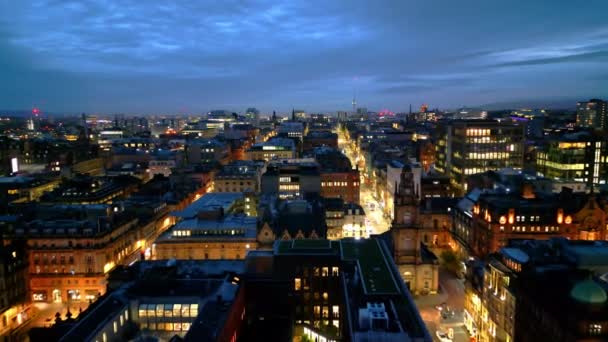 Glasgow Centre Ville Nuit Glasgow Royaume Uni Octobre 2022 — Video