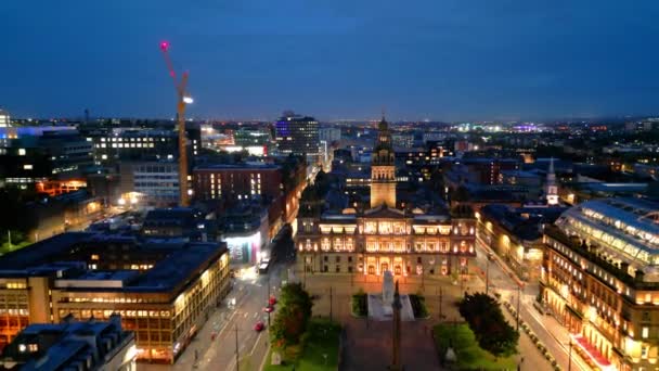 Glasgow City Center Night Glasgow United Kingdom October 2022 — Stock Video
