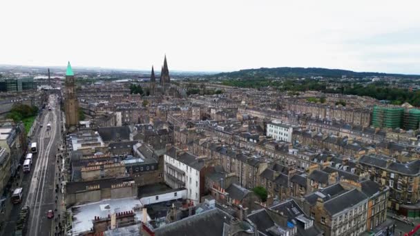 Luftaufnahme Über Der Stadt Edinburgh Reisefotos — Stockvideo