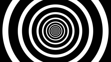 hipnotik siyah beyaz arka plan. Geometrik şekiller. Soyut, kusursuz daire ve çizgilerin animasyonu. hipnotik görüntü görselleştirme. optik yanılsama. Yüksek kalite fotoğraf