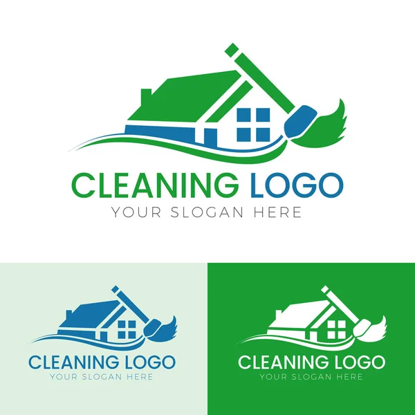 Logotipo Limpeza Vector Logotipo Casa Limpeza — Vetor de Stock