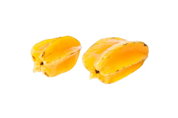 Averrhoa Carambolo Fruta Estrella Carambola Foto Sobre Fondo Blanco — Foto de Stock