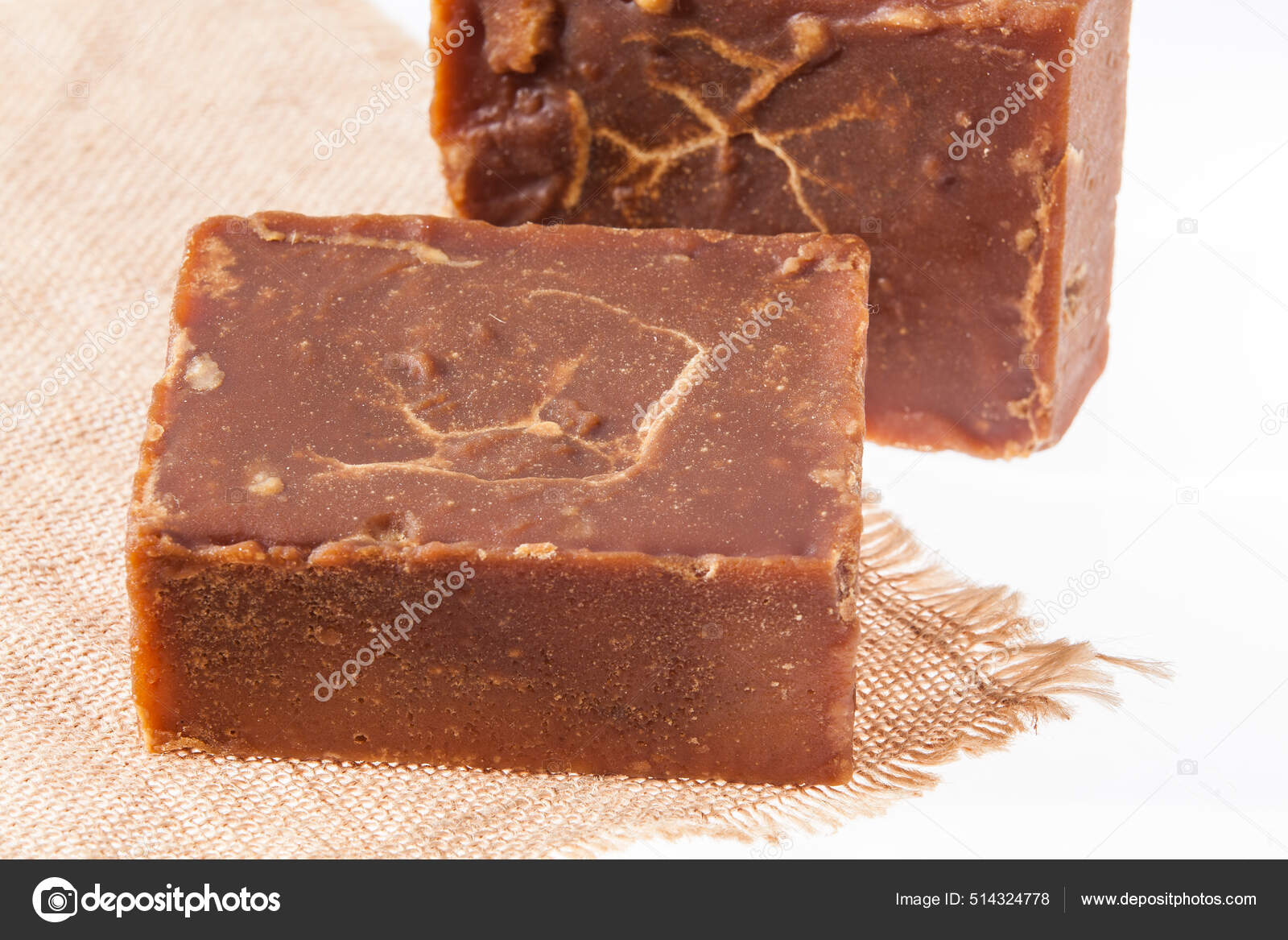 Panaela Sugarcane Hard Molasses Jaggery Sugar Stock Photo by