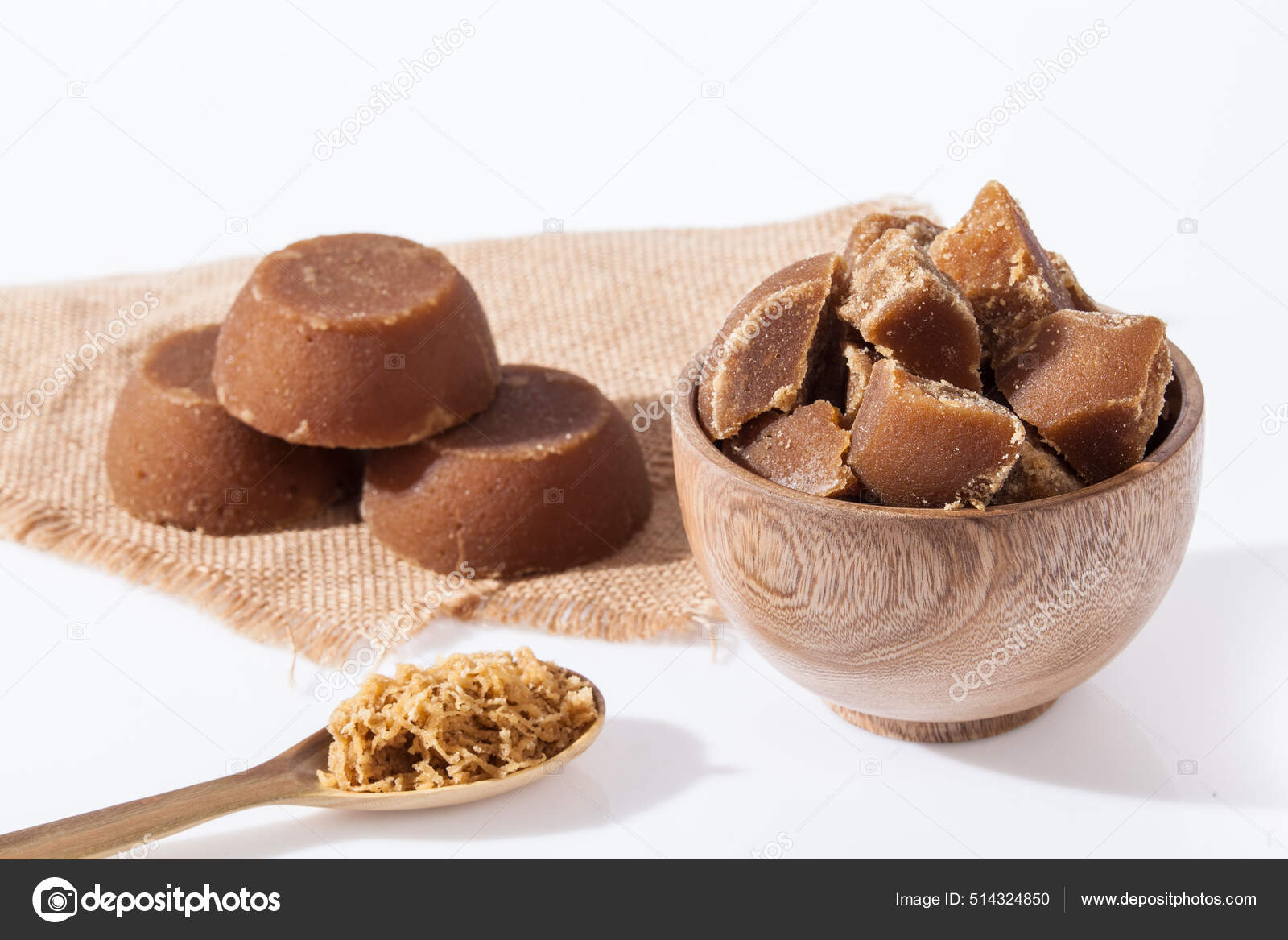 Panaela Sugarcane Hard Molasses Jaggery Sugar Stock Photo by