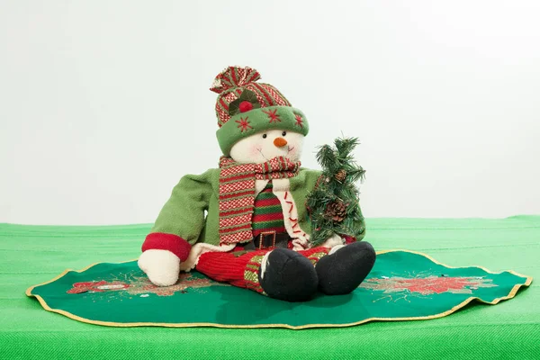 Weihnachtsdekoration Schneemann Weihnachtskleidung — Stockfoto