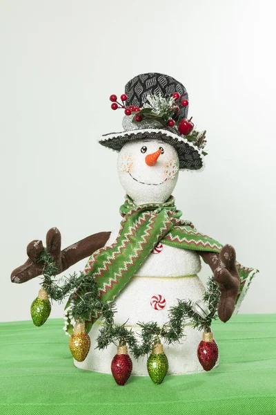 Weihnachtsdekoration Schneemann Weihnachtskleidung — Stockfoto