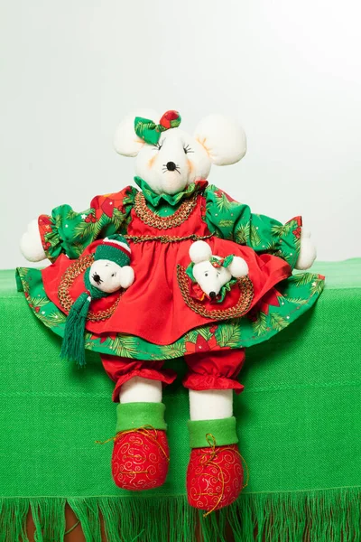 Decoración Navidad Ratones Navidad Figura Felpa — Foto de Stock