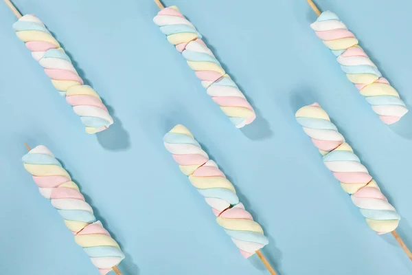 Çok Renkli Marşmelovlar Lezzetli Renkli Yumuşak Şekerlemeler — Stok fotoğraf