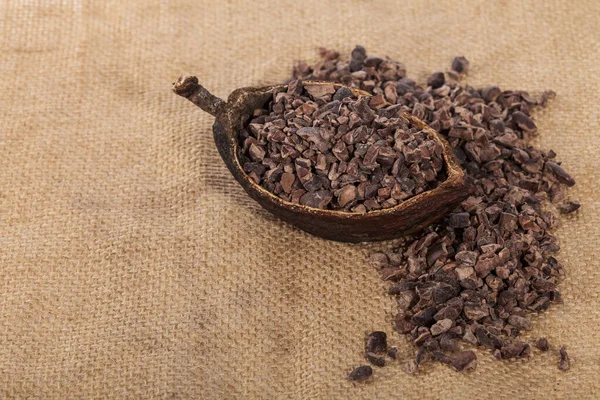 Theobroma Cacao Fagioli Cacao Tritati Secchi — Foto Stock