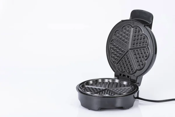 Keukenapparatuur Open Black Waffle Maker Geïsoleerd Neutrale Achtergrond — Stockfoto