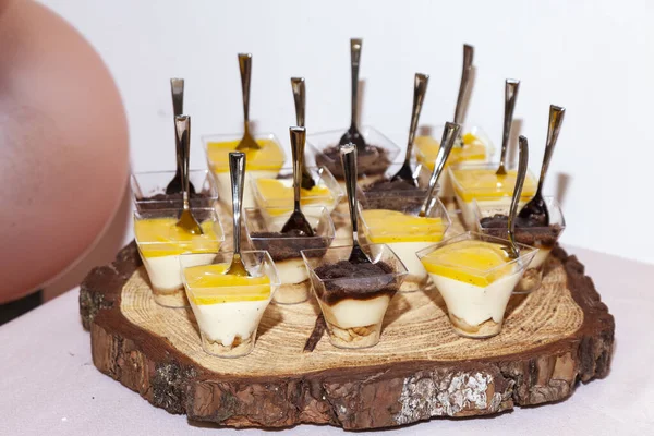 Social Events - Individual Presentation Different Flavors Of Desserts For Guests