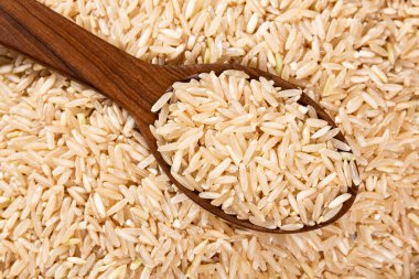 Organik Çiğ Kahverengi Pirinç - Yiyecek İçin Temel Gevrek