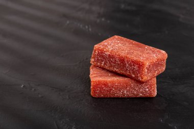 Sweet Soft Pasty Guava; Fotoğraf Siyah Arkaplanda