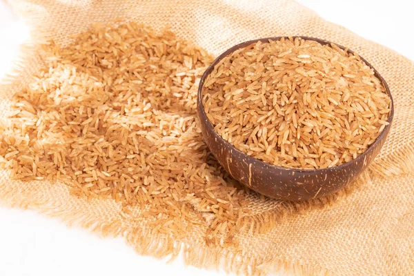 Raw Rice Rice Ready Prepare Coconut Rice — Zdjęcie stockowe