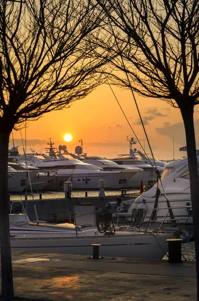 Marina Flisvos Sunset Piraeus Greece — Stock Photo, Image