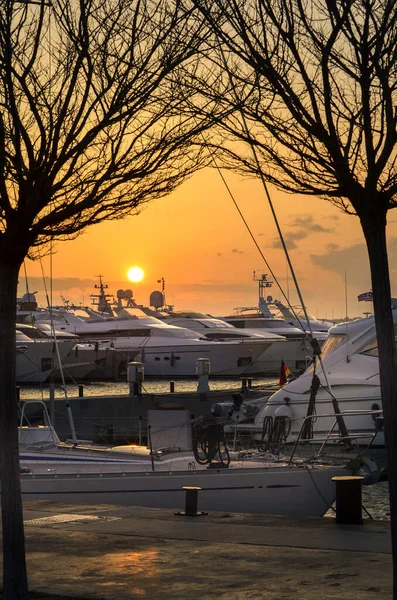 Marina Flisvos Atardecer Pireo Grecia — Foto de Stock