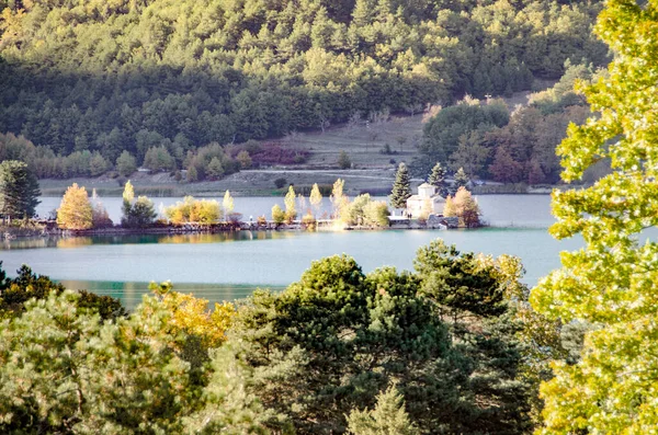 Lake Doxa Egy Mesterséges Magasságban 900 Méter Található Ókori Feneos — Stock Fotó