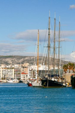 Lüks Yatlar limana. Marina Zeas, Piraeus, Yunanistan
