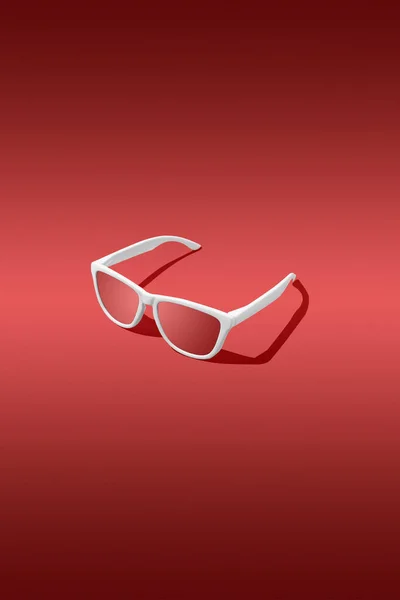 Render Gafas Sol Rojas Con Fondo Degradado Rojo Captura Estudio —  Fotos de Stock