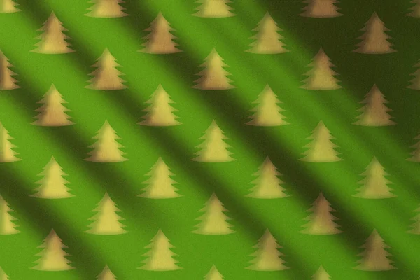 Christmas Illustration Design Christmas Trees Pattern Green Wall Minimal Pattern — Stock Photo, Image