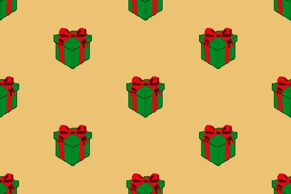 Colorful Background Christmas Pattern Made Pixel Art Funny Christmas Wallpaper — Stock Photo, Image