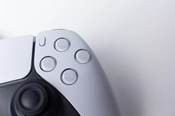 Next Gen Game Controller Isoliert Auf Weißem Hintergrund Weiße Spielcontroller — Stockfoto