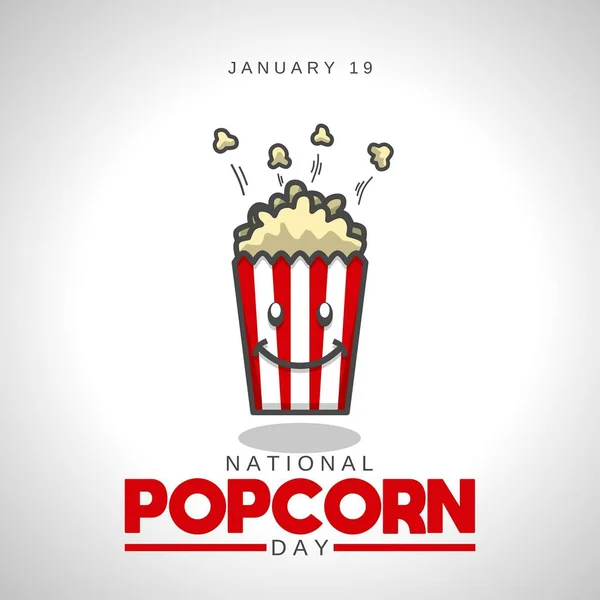 Národní Popcorn Den Téma Karikatura Ikona — Stockový vektor