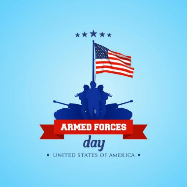 Silahlı kuvvetler gündüz vektör çizimi. Poster, pankart, arkaplan ve tebrik kartı için uygundur