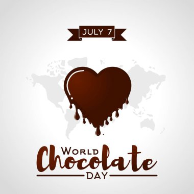 Dünya Çikolata Günü vektör çizimi. Poster, pankart, kampanya ve tebrik kartı için uygun.