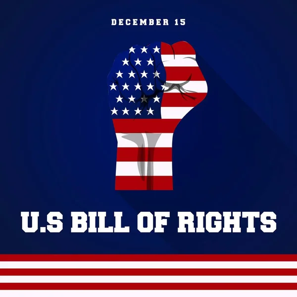 Cartaz Tema Dia Bill Rights Ilustração Vetorial —  Vetores de Stock