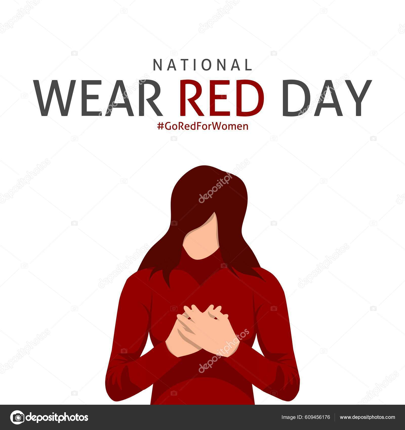 National Wear Red Day Theme Vector Illustration Stock Vector Image by