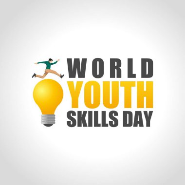 Dünya Gençlik Yetenekleri günü temalı vektör çizimi.