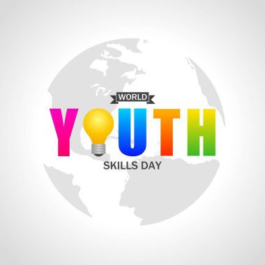 Dünya Gençlik Yetenekleri günü temalı vektör çizimi.