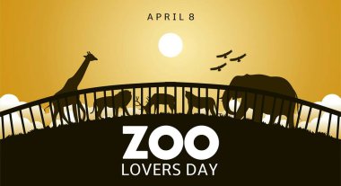 Hayvanat bahçesi aşıkları günü vektör çizimi. Poster, pankart, kampanya ve tebrik kartı için uygun.