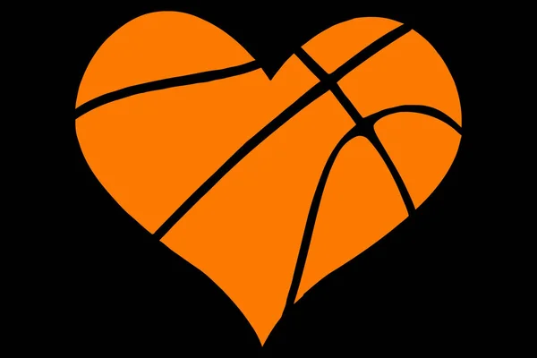 Basketball Heart Love Vector Illustration — Stock Vector