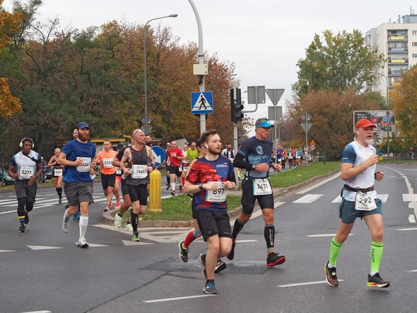 Yaşında Poznan Maratonu Arciszewskiego Caddesi Poznan Polonya 2022 — Stok fotoğraf