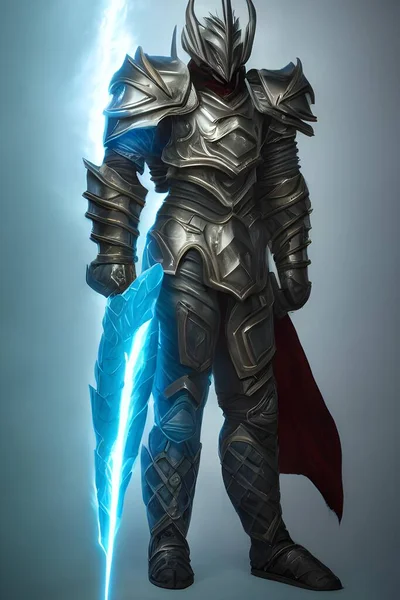 This item features a warrior, a large silver lightning bolt highly detailed silver eagle armor, with an epic comic book style comic book style full body painting, if this warrior is about to take off for battle.