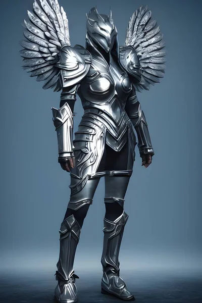 This item features a warrior, a large silver lightning bolt highly detailed silver eagle armor, with an epic comic book style comic book style full body painting, if this warrior is about to take off for battle.